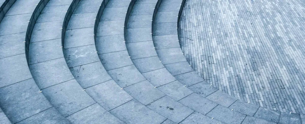 Curved stone steps